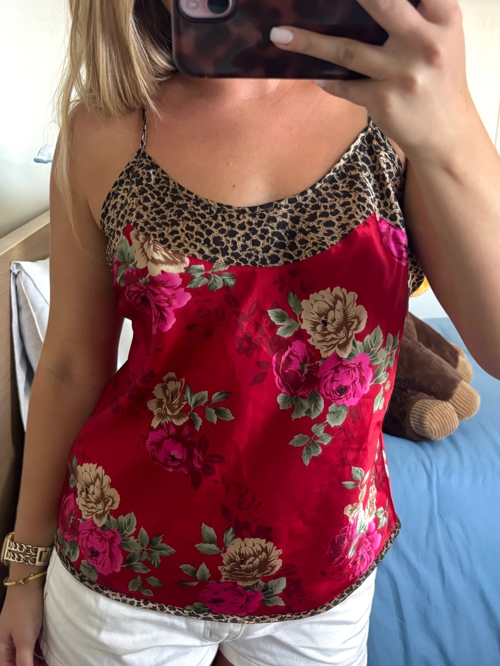 Cheetah & Floral Slip Tank Top